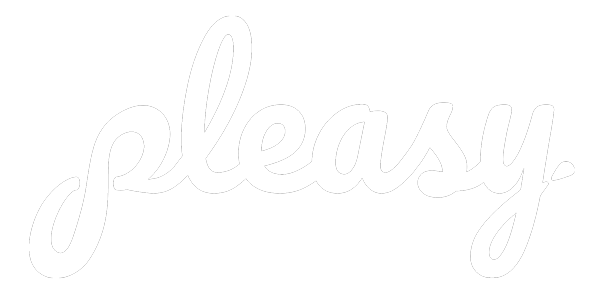 white pleasy logo