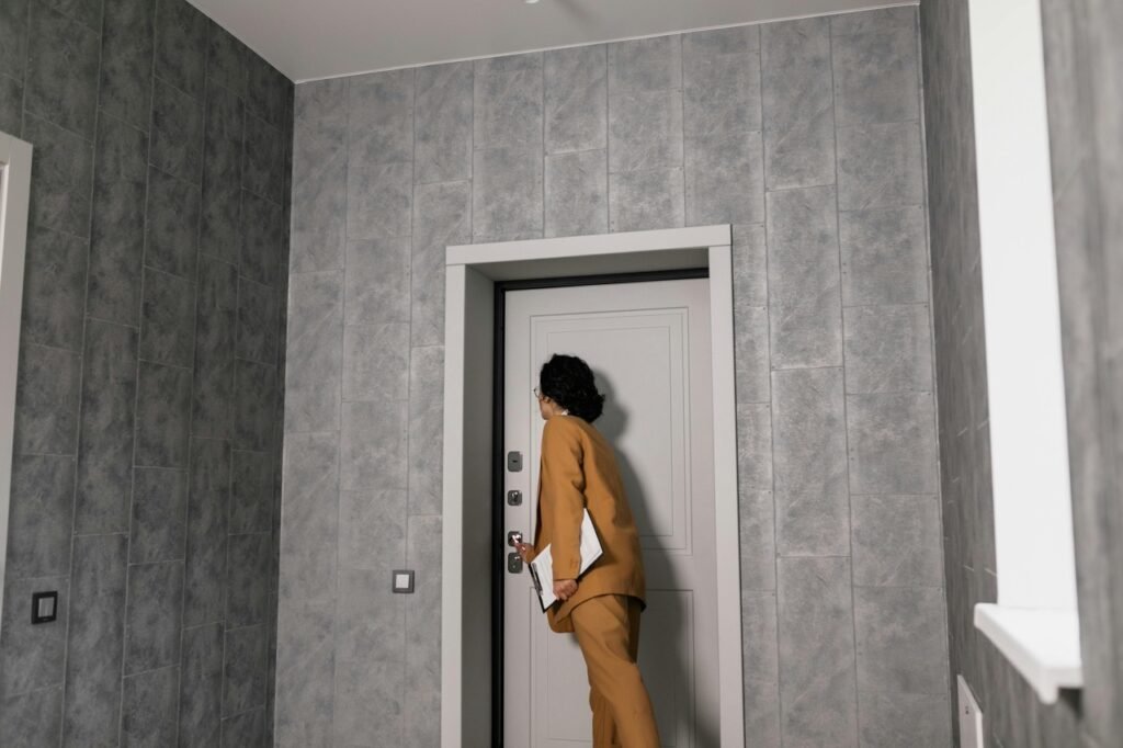 a property manager showing an apartment