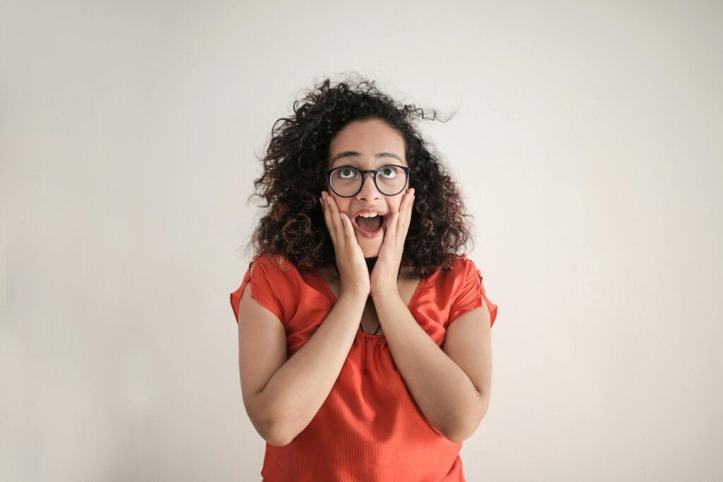 a surprised woman