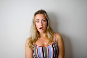 a lady shocked at her apartment